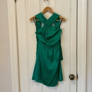Betsy Johnson Green Silk Halter Neck Dress